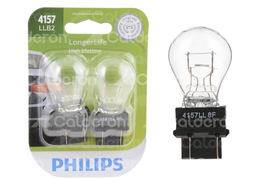 FOCO PHILIPS 4157 LONGER LIFE 12.8/14V 28.54/8.26W BLISTER-2PZS PHILIPS: 4157LLB2 PHILIPS