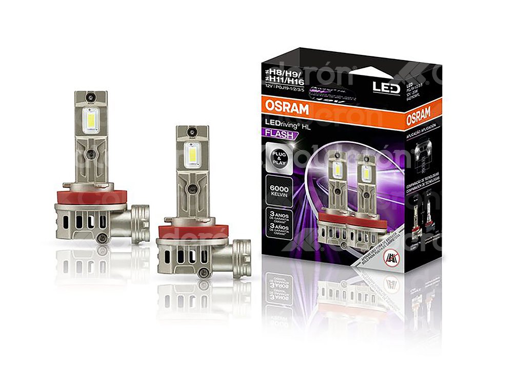 FOCO OSRAM FLASH H8/H11/H16/H9 LED 12V 20W PGJ19 (2 PIEZAS) 4062172431507, AM537400055, 90FLH11 OSRAM