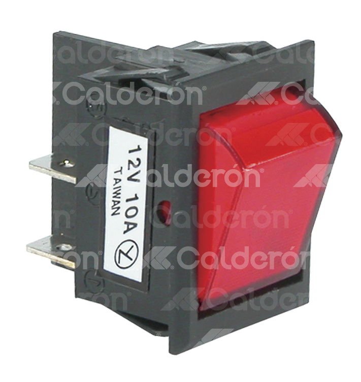 SWITCH TECLA ROJO ILUMINADO 4 TERMINALES MG0401207 BHA001-4 IMPORTACION