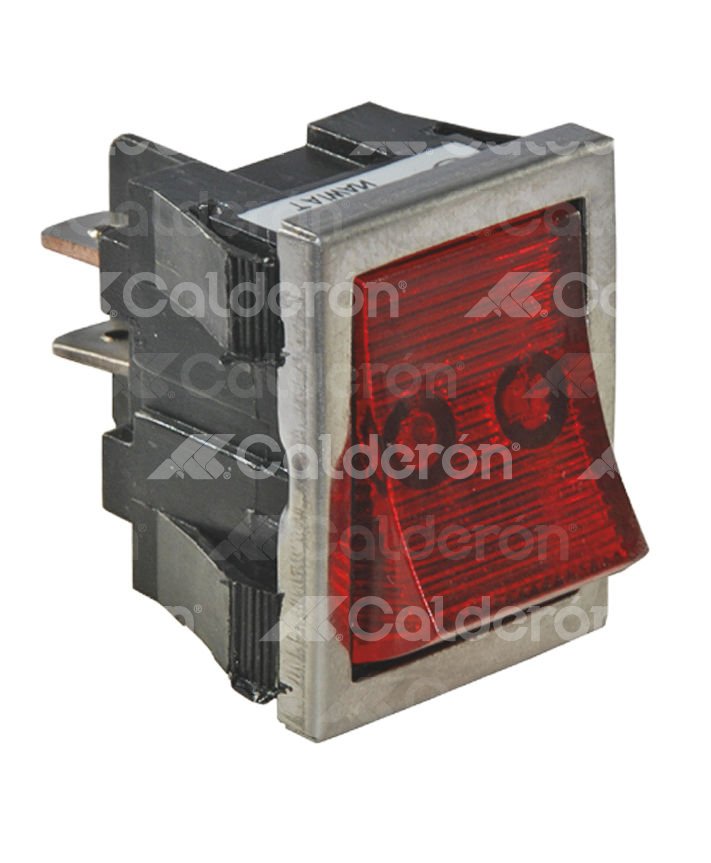 SWITCH TECLA ROJO ILUMINADO 12V 20A DELGADO 3 PUNTAS IMPORTACION