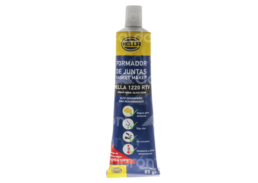SILICON NEGRO FORMADOR JUNTAS ALTO DESEMPEÑO 85GR-60°C A 315°C 1220RTV BLISTER HELLA HELLA