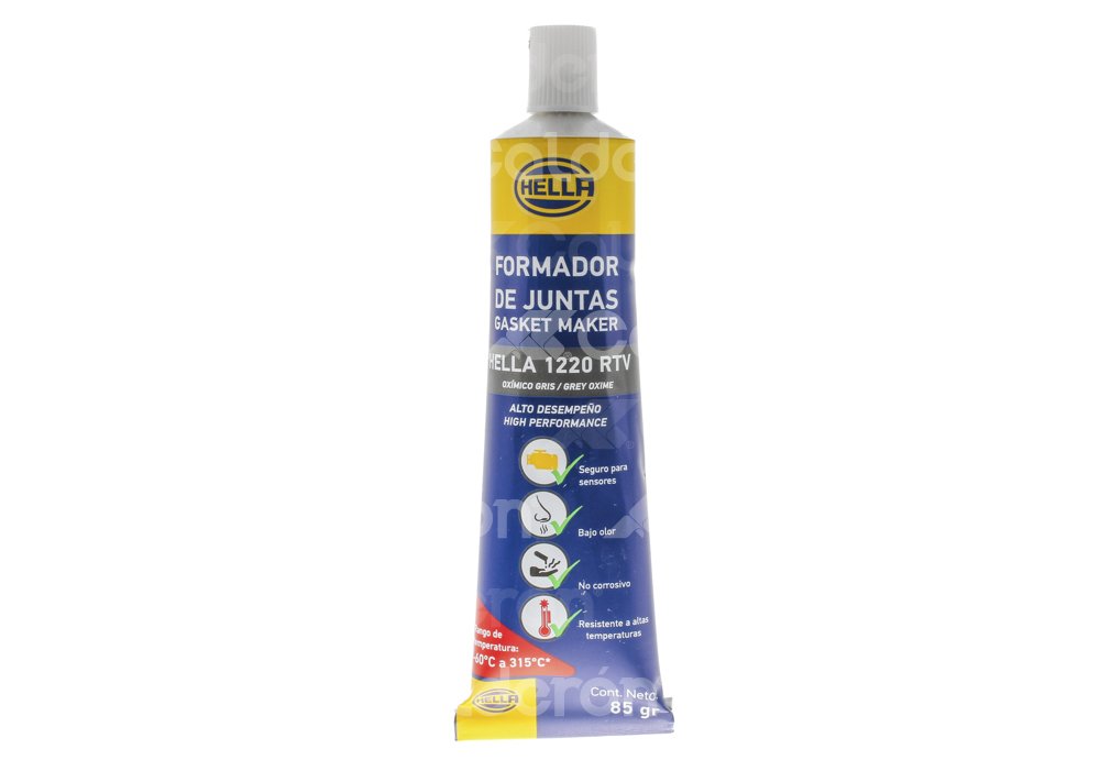 SILICON GRIS FORMADOR JUNTAS ALTO DESEMPEÑO 85GR -60°C A 315°C 1220RTV BLISTER HELLA HSFG-1220BG 358118561 HELLA