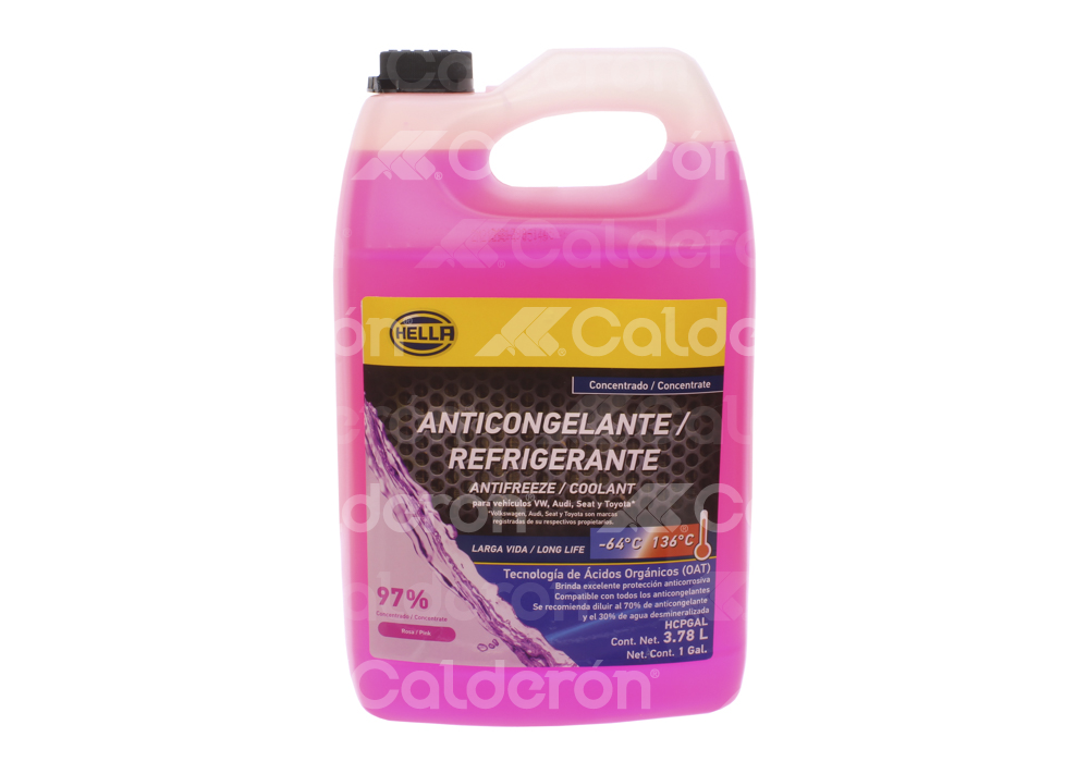 ANTICONGELANTE HELLA ROSA CONCENTRADO 97% 3.785L HCPGAL M0052