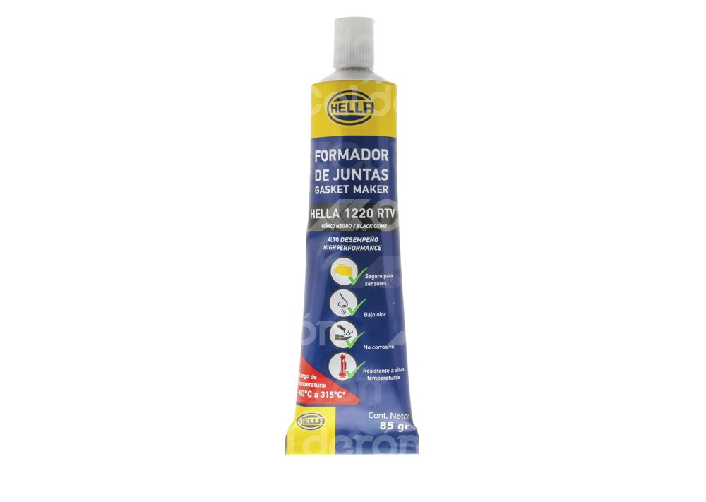 SILICON NEGRO FORMADOR JUNTAS ALTO DESEMPEÑO 85GR -60°C A 315°C 1220RTV CAJA HELLA HELLA