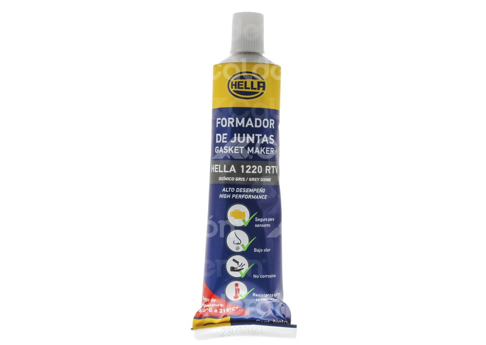 SILICON GRIS FORMADOR JUNTAS ALTO DESEMPEÑO 85GR -60°C A 315°C 1220RTV CAJA HELLA HSFG-1220CG 358118571 HELLA