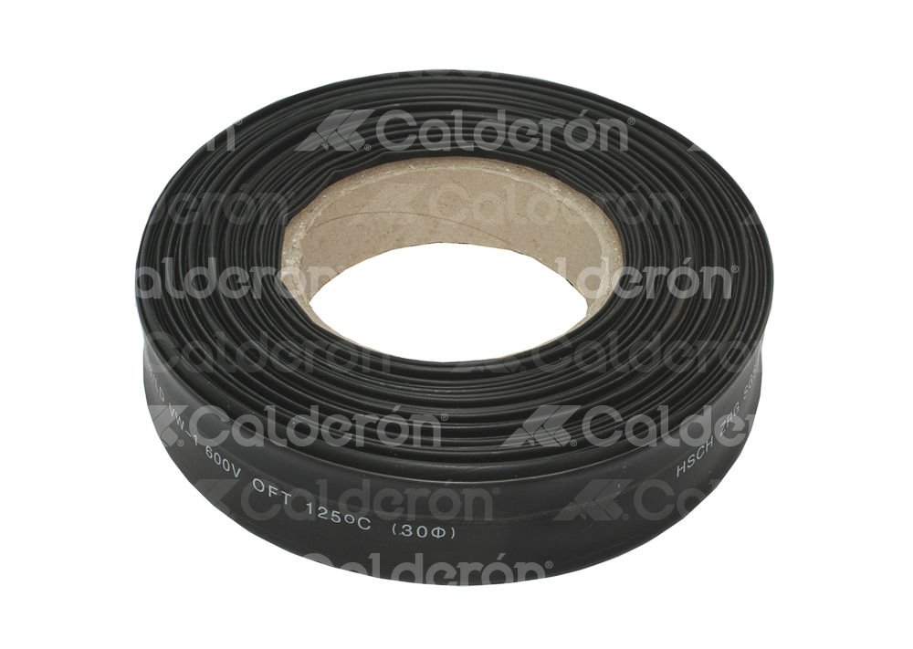 THERMOFIT NEGRO 1 3/16"  (30mm) ROLLO 25MT. DRS-30 IMPORTACION