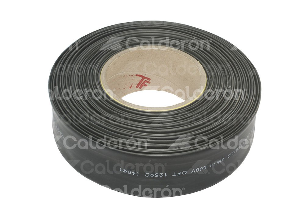 THERMOFIT NEGRO 1 5/8"  (40mm) ROLLO 25MT. DRS-40 IMPORTACION