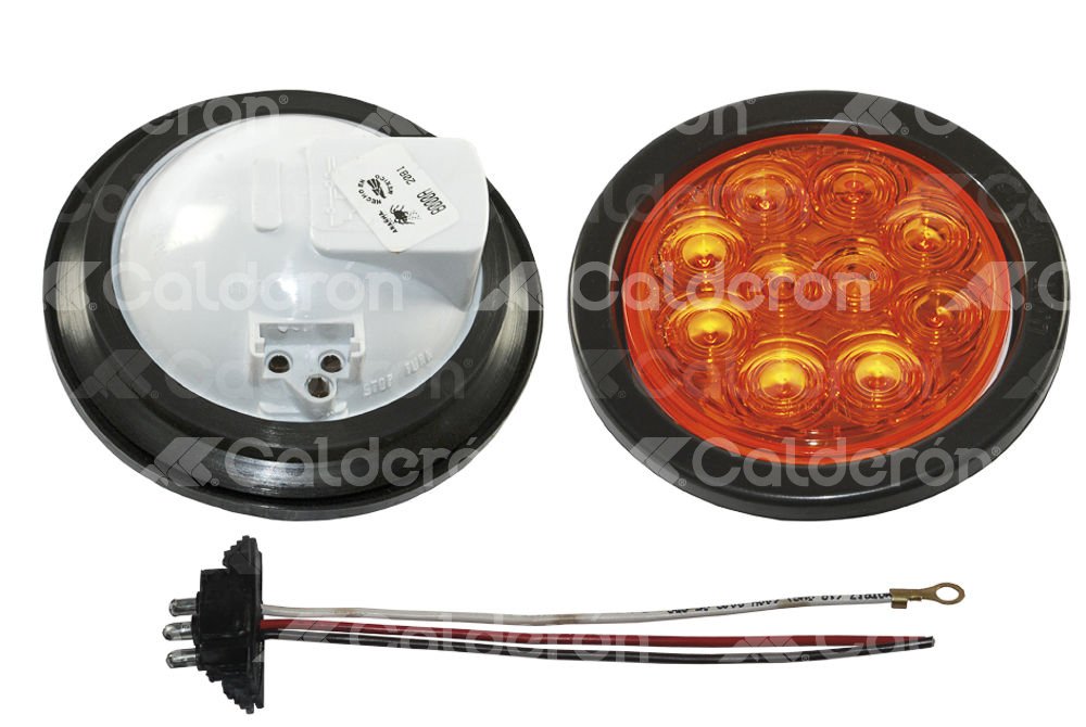 PLAFON SELLADO 4" AMBAR 10 LEDS FIJO 12/24V 8000A TRAKTOLAMP
