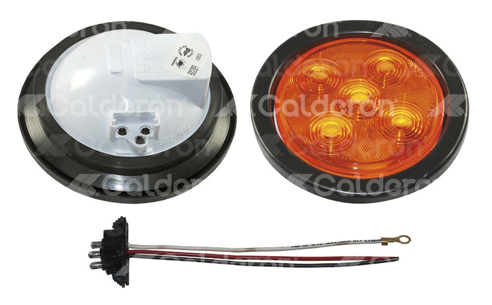 PLAFON SELLADO 4" AMBAR 5 LEDS FIJO 12/24V 8020A TRAKTOLAMP