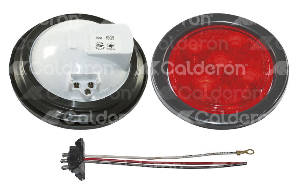 PLAFON SELLADO 4" ROJO 5 LEDS FIJO 12/24V 8020R TRAKTOLAMP