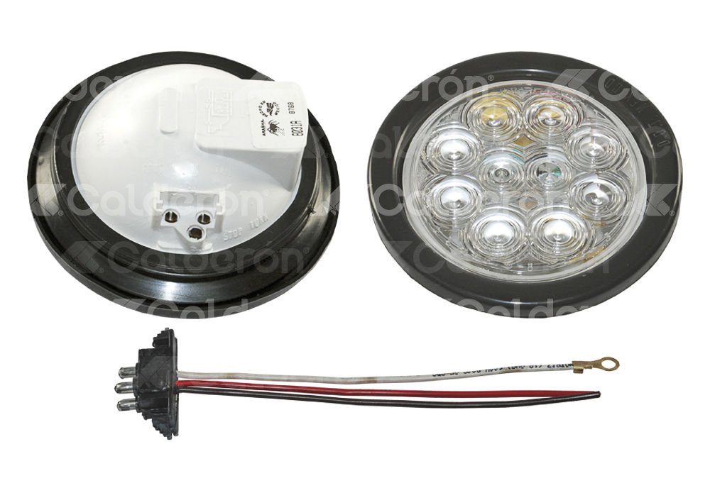 PLAFON SELLADO 4" CLARO 10 LEDS FIJO MICA CRISTAL AMBAR 8031 TRAKTOLAMP