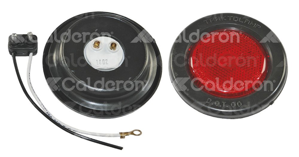 PLAFON SELLADO 2 1/2" ROJO FOCO FIJO CON REFLEJANTE 2240-1R TRAKTOLAMP