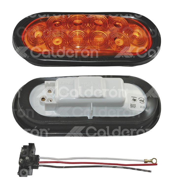 PLAFON SELLADO OVAL 10 LEDS AMBAR 8045A TRAKTOLAMP