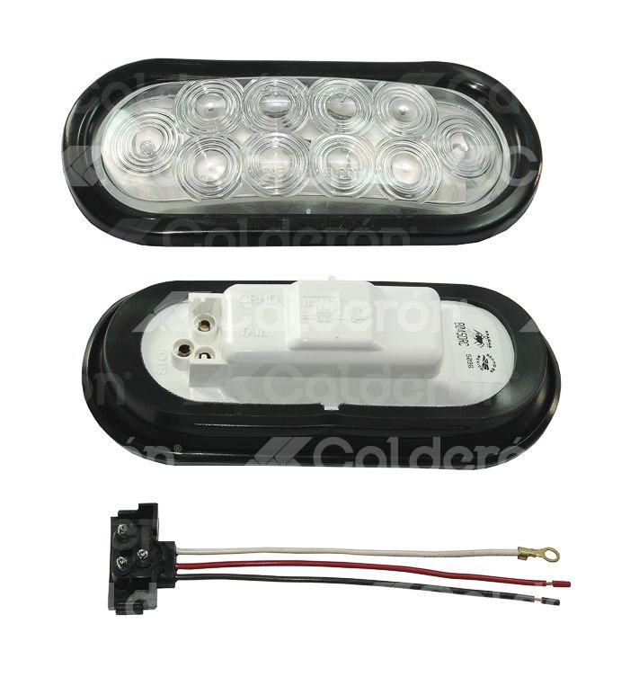 PLAFON OVAL DESTELLO 10 LED AMBAR CON GROMMENT CRISTAL 9045DA TRAKTOLAMP