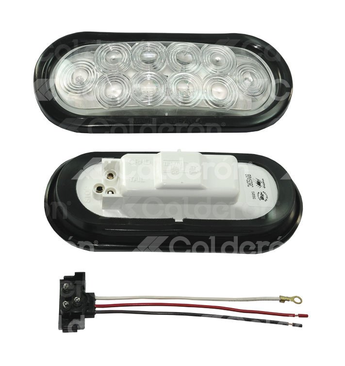 PLAFON OVAL DESTELLO 10 LED ROJO CON GROMMENT CRISTAL 9045DR TRAKTOLAMP
