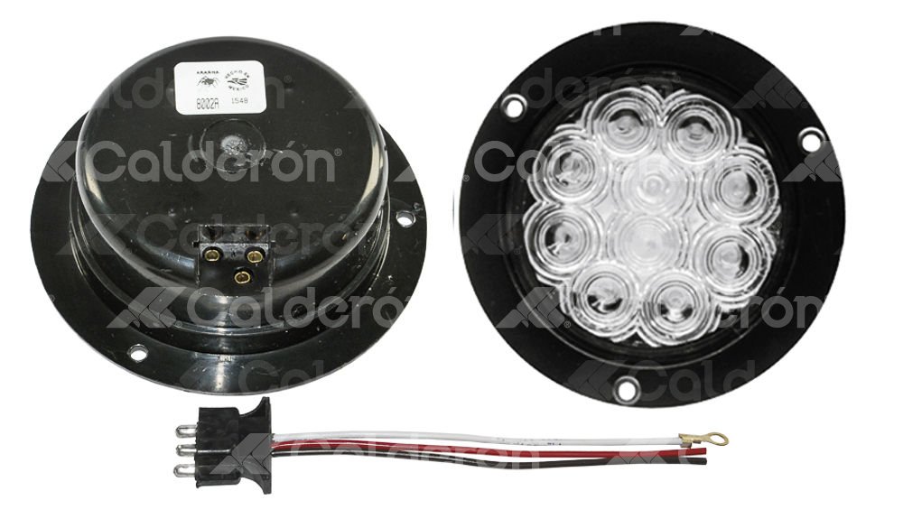 PLAFON SELLADO 4" CLARO 10 LEDS FIJO CON ARILLO 12/24V 8002C TRAKTOLAMP