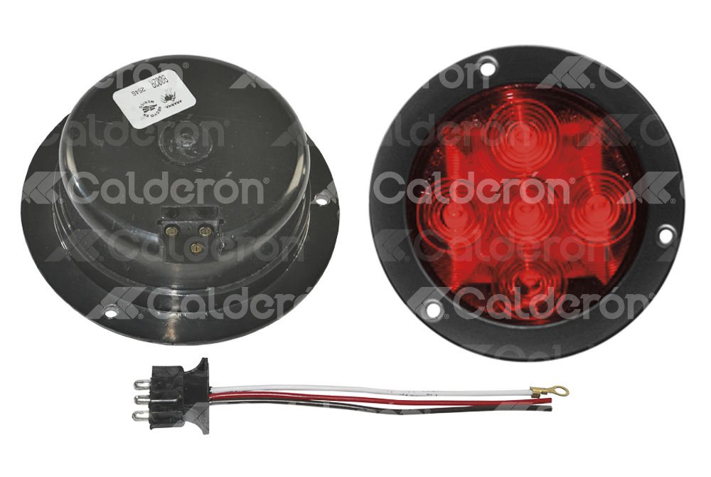 PLAFON SELLADO 4" ROJO 5 LEDS FIJO CON ARILLO 12/24V 8021R TRAKTOLAMP