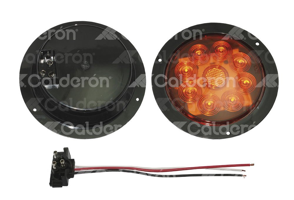 PLAFON SELLADO 4" AMBAR 8 LED FIJO CON ARILLO TK-TL194A IMPORTACION