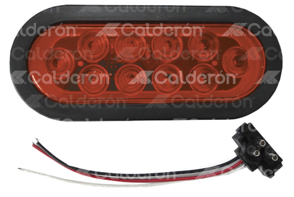 PLAFON SELLADO OVAL 10 LED ROJO FIJO, TRAKTOLAMP: 8045, TK-TL271R IMPORTACION