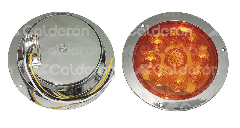PLAFON SELLADO 4" AMBAR 8 LED FIJO CON ARILLO CROMADO TKTL224A IMPORTACION
