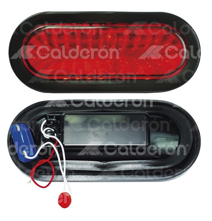PLAFON SELLADO OVAL 30 LED ROJO 6.5" FIJO 12V TK-TL301RD IMPORTACION