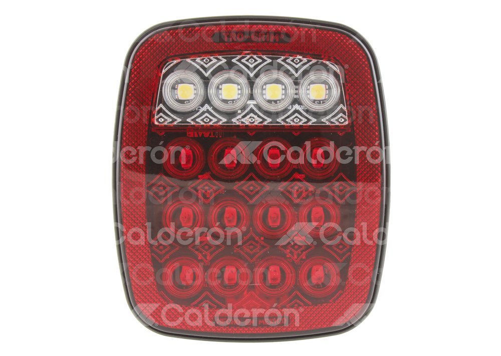 PLAFON TRASERO TIPO JEEP 16 LEDS, ABS NEGRO, FUNCION: ALTA Y BAJA, MICA: 16 OPTICAS, REVERSA: BLANCA FIJO, VOLTAJE: 12/24V, AMPERS: 0.300, MATERIAL: PMMA/ABS, LUMENS: 135, DIMENSIONES: (LARGO: 146MM, ANCHO: 171MM, PROFUNDIDAD: 26MM) TROGRIM: PL-CJ-02 TROGRIM