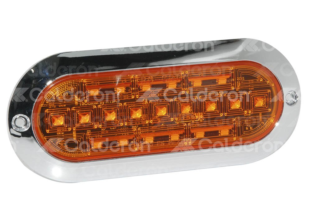 PLAFON OVALADO EXTRA PLANO AMBAR 21LED ALTA/BAJA PL-169CR-04 PETERSON