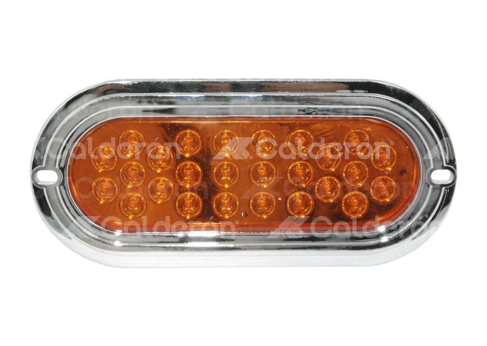 PLAFON SELLADO OVAL 26 LED AMBAR CROMADO EN-PL026C-A IMPORTACION