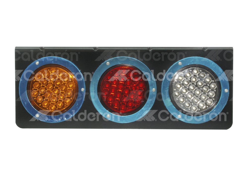 PLAFON ACERO INOXIDABLE 4" 24 LEDS AMBAR (ALTA Y BAJA) / 1 PLAFON ACERO INOXIDABLE 4" 24 LEDS ROJO (ALTA Y BAJA) / 1 PLAFON ACERO INOXIDABLE 4" 24 LEDS BLANCO (ALTA Y BAJA), LOS 3 PLAFONES MONTADOS EN PLACA DE ACERO PARA FIJAR EN SUPERFICIE EN-PL472C (2 PIEZAS) IMPORTACION