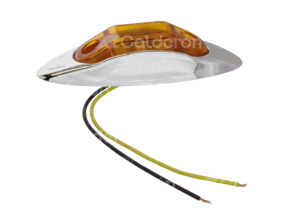 PLAFON LATERAL OVAL 6 LEDS AMBAR CROMADO 2PZAS EN-PL006A IMPORTACION