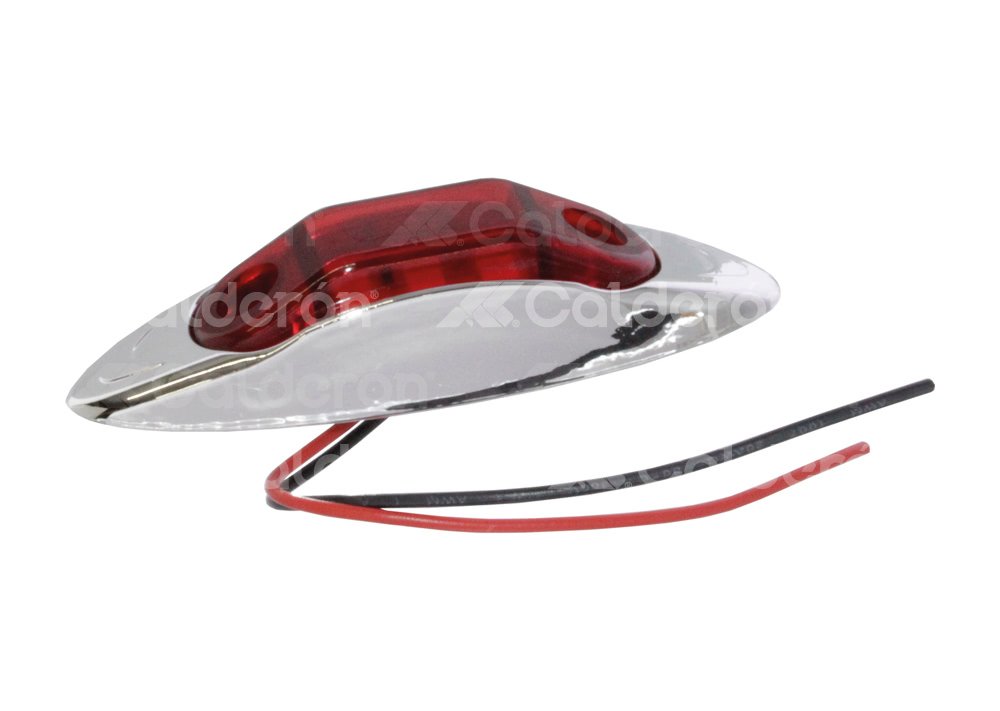 PLAFON LATERAL OVAL 6 LEDS ROJO CROMADO 2PZAS EN-PL006R IMPORTACION