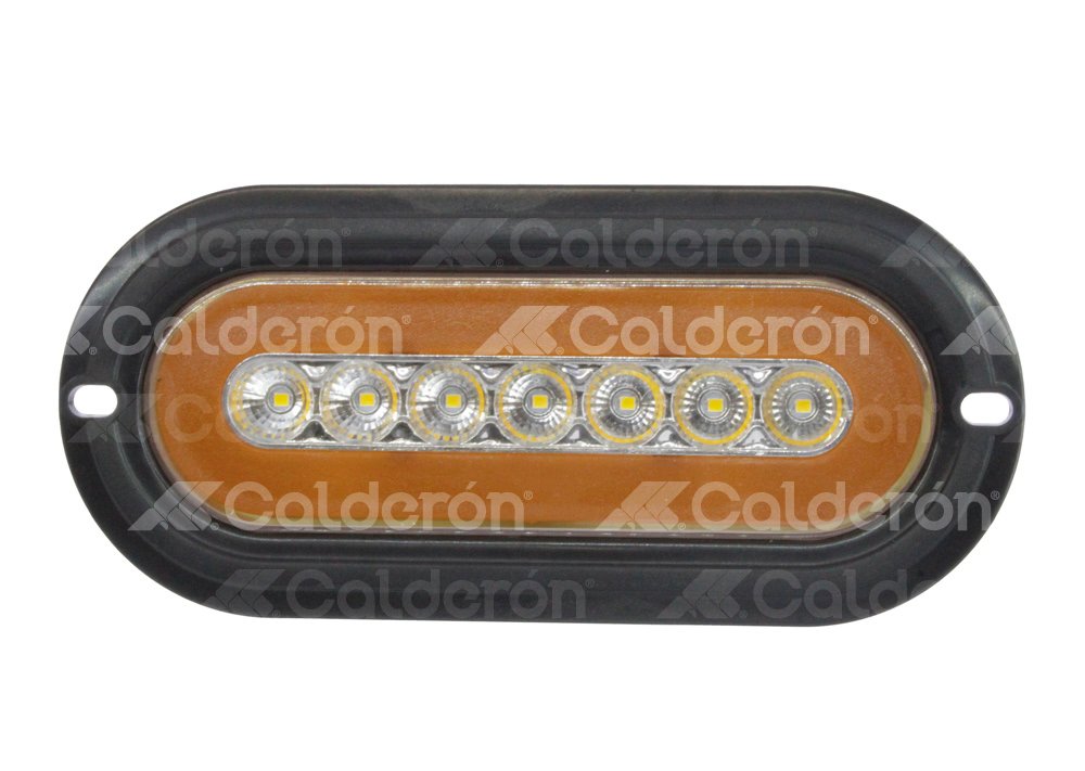 PLAFON LATERAL OVAL 25 LEDS (18 LEDS LATERALES - 7 LEDS CENTRALES) AMBAR, 2 CAMBIOS: 25 LEDS TODOS O SOLO 18 LEDS LATERAL EN-PL034A TUNIX