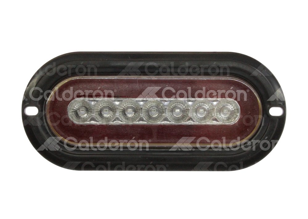 PLAFON LATERAL OVAL 25 LEDS (18 LEDS LATERALES - 7 LEDS CENTRALES) ROJO, 2 CAMBIOS: 25 LEDS TODOS O SOLO 18 LEDS LATERAL EN-PL034R IMPORTACION