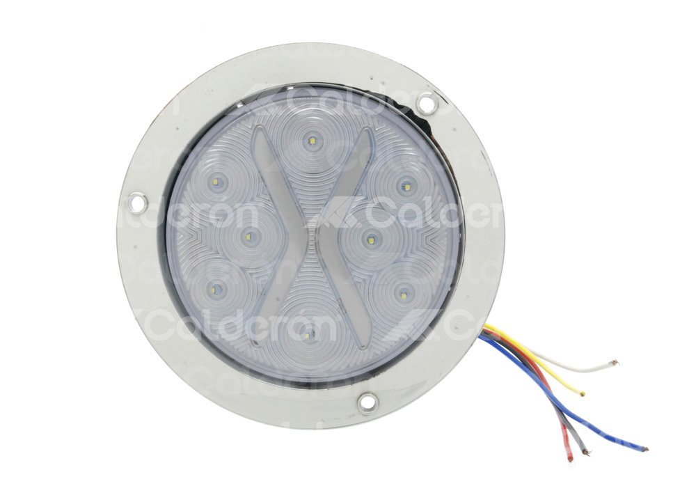 PLAFON SELLADO 4" 8LEDS 5 CABLES,4 FUNCIONES BLANCO CROMADO EN-C22B IMPORTACION