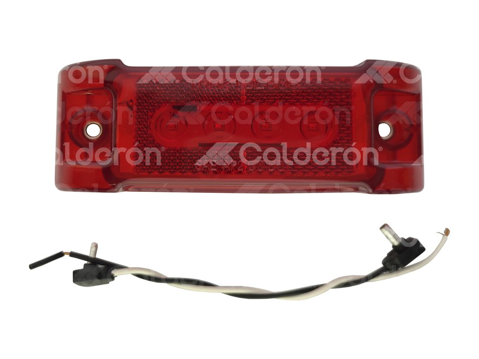 PLAFON RECTANGULAR LATERAL OPTICO Y REFLEJANTE 4 LED ROJO 12/24V 8025OPR TRAKTOLAMP