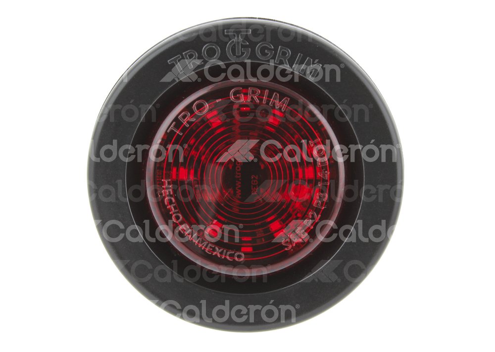 PLAFON SELLADO REDONDO 2 1/2" ROJO, BASE HULE (GROMMET), 6 LEDS SIN MOVIMIENTO, MICA RAYADA, MATERIAL: PMMA/ABS, VOLTAJE 12/24V, AMPERS: 0.120, LUMENS: 53 FMVSS: P2/P3, DIMENSIONES: (DIAMETRO: 94MM, PROFUNDIDAD: 23.5MM) TROGRIM: PL-242HU-SM-R TROGRIM
