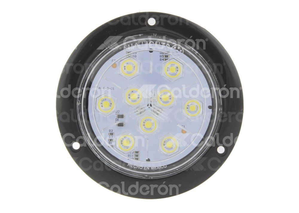 PLAFON SELLADO REDONDO 4" BLANCO, ABS NEGRO, 9 LEDS OPTICOS SIN MOVIMIENTO, VOLTAJE: 12V, AMALIGHTS, TROGRIM: PA-4BN-9SM-B TROGRIM