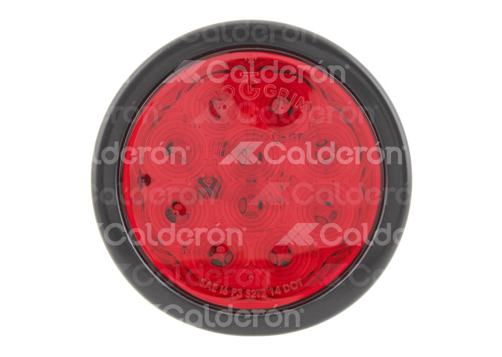 PLAFON SELLADO REDONDO 4" ROJO, 10 LEDS OPTICOS, MATERIAL: PMMA/ABS, VOLTAJE: 12/24V, FUNCION: ALTA Y BAJA, MONTAJE: HULE (GROMMET), DIMENSIONES: (DIAMETRO: 133MM, PROFUNDIDAD: 50.5MM) TROGRIM: PL-243HU-10-RBV TROGRIM