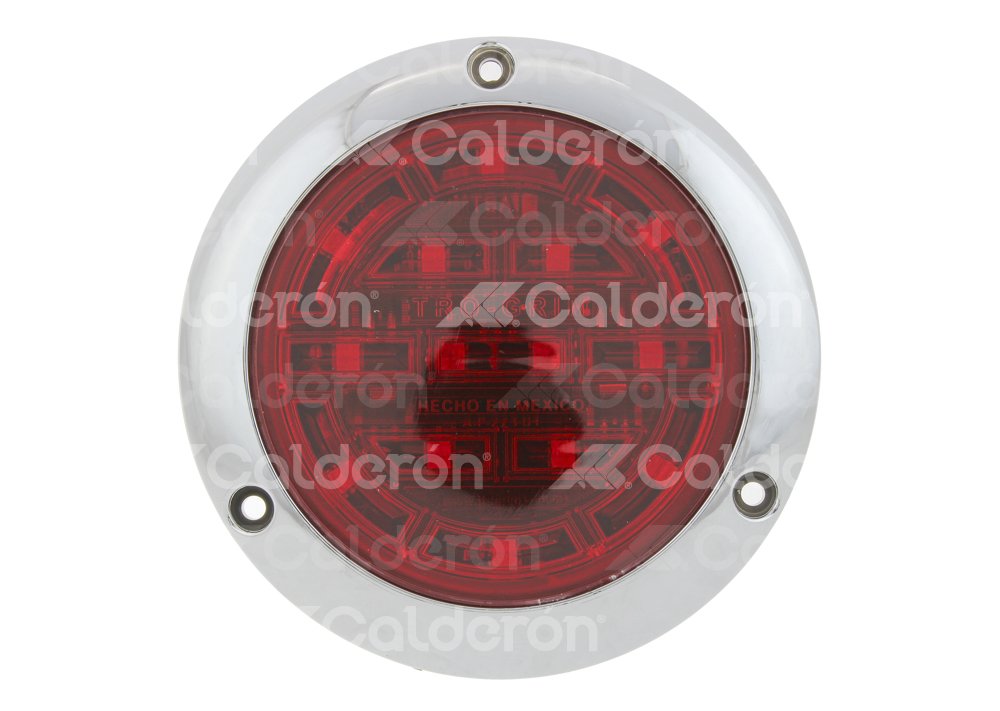 PLAFON SELLADO REDONDO ULTRAPLANO 4" ROJO, BISEL CROMADO (ABS), 14 LEDS, FUNCION: ALTA Y BAJA, VOLTAJE: 12/24V, AMPERS: 0.230, LUMENS: 103, DIMENSIONES: (DIAMETRO: 142MM, PROFUNDIDAD: 14MM) TROGRIM: PL-273CR-04-R TROGRIM