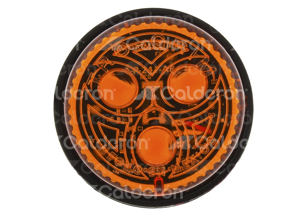 PLAFON FRONTAL AMBAR, 3 LEDS, ABS NEGRO, FUNCION: FIJO, MICA: 3 OPTICAS, MONTAJE: BASE TORNILLO, VOLTAJE: 12/24V, AMPERS: 0.100, LUMENS: 35, MATERIAL: PMMA/ABS, FMVSS: P2/P3, DIMENSIONES: (DIAMETRO: 55MM, PROFUNDIDAD: 23MM) TROGRIM: PL-159BN-LS-A TROGRIM