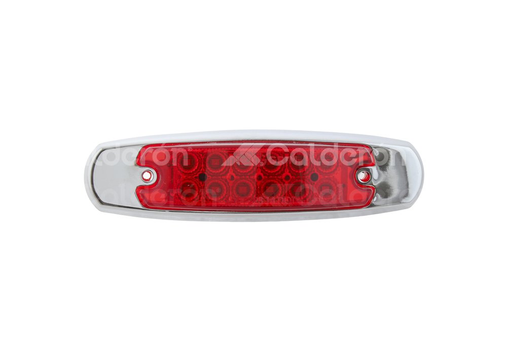 PLAFON LATERAL BISEL CROMADO ROJO, 12 LEDS, FUNCION ALTA Y BAJA, VOLTAJE: 12/24V, MATERIAL: PMMA, DIMENSIONES: (LARGO: 160MM, ANCHO: 43MM, PROFUNDIDAD: 25MM) TROGRIM: PL-175CR-04-RBV TROGRIM