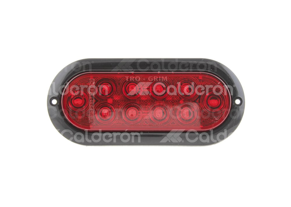 PLAFON OVALADO ROJO 10 LEDS/10 OPTICAS, BASE NEGRA, FUNCION: ALTA Y BAJA AMBAR, VOLTAJE: 12/24V, AMPERS: 0.180, MATERIAL: PMMA/ABS, FMVSS: I6/P3, LUMENS: 81, DIMENSIONES: (LARGO: 194MM, ANCHO: 87MM, PROFUNDIDAD: 34MM) TROGRIM: PL-139BN-04-R TROGRIM