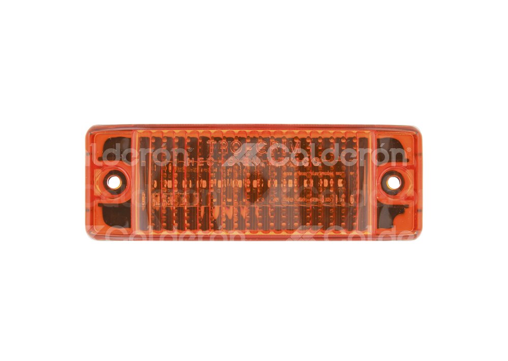 PLAFON LATERAL AMBAR 5 LEDS, BISEL NEGRO (ABS), FUNCION: FIJA, MICA: RECTANGULAR RAYADA, VOLTAJE: 12/24V, AMPERS: 0.060, MATERIAL: PMMA/ABS, FMVSS: P2/P3, LUMENS: 25, DIMENSIONES: (LARGO: 150MM, ANCHO: 52MM, PROFUNDIDAD: 33.5MM) TROGRIM: PL-154BN-5-SMA TROGRIM