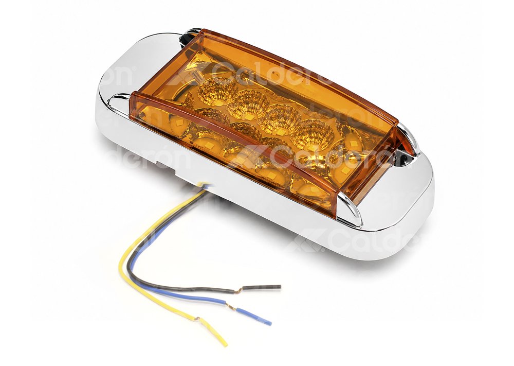 PLAFON LATERAL AMBAR 16 LEDS, 3 CABLES, FIJO/ESTROBO 12V/24V 2.2W (PIEZA) DC501-1 IMPORTACION