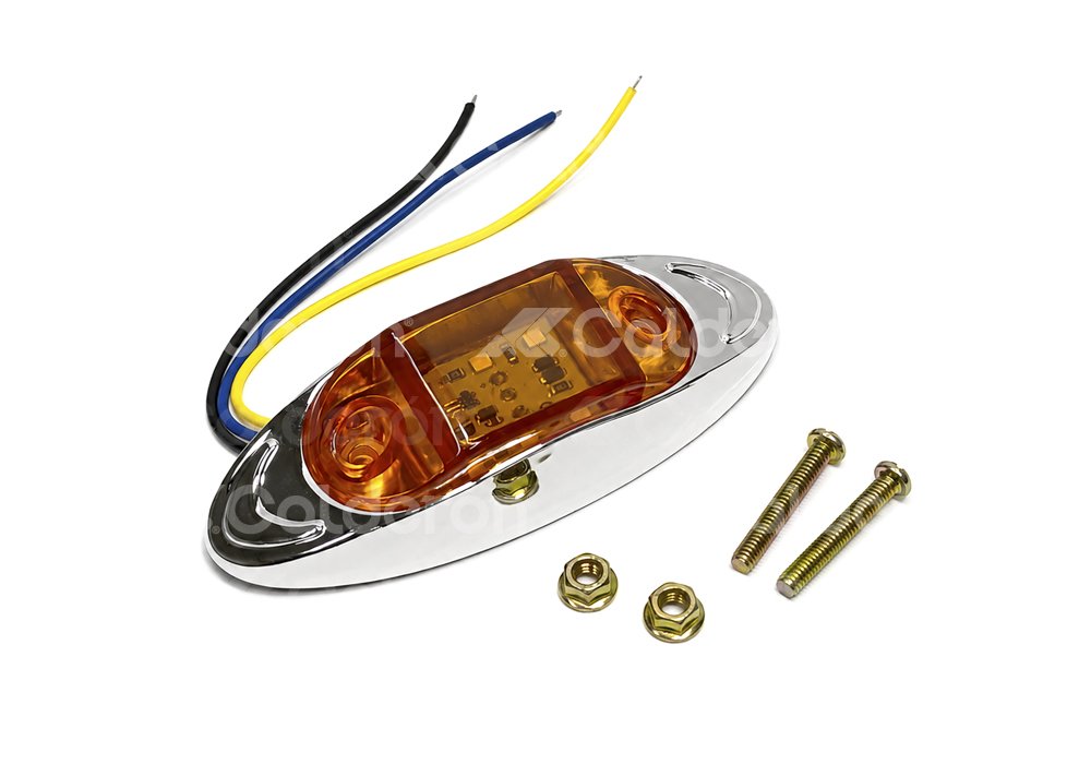 PLAFON LATERAL AMBAR 6 LEDS FIJO/ESTROBO 12V/24V 1.15W (PIEZA) EN-DC001A IMPORTACION
