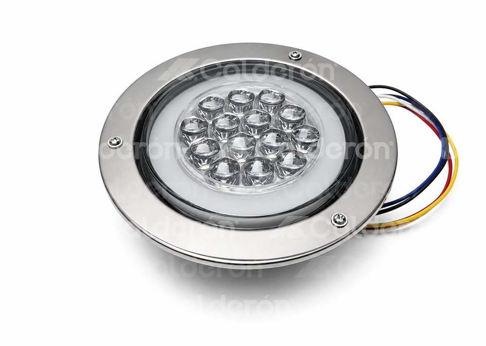 PLAFON 4" BLANCO 14 LEDS CON ARO, 5 CABLES, 4 FUNCIONES, CON BLISTER, 12V/24V (PIEZA) EN-C22 IMPORTACION