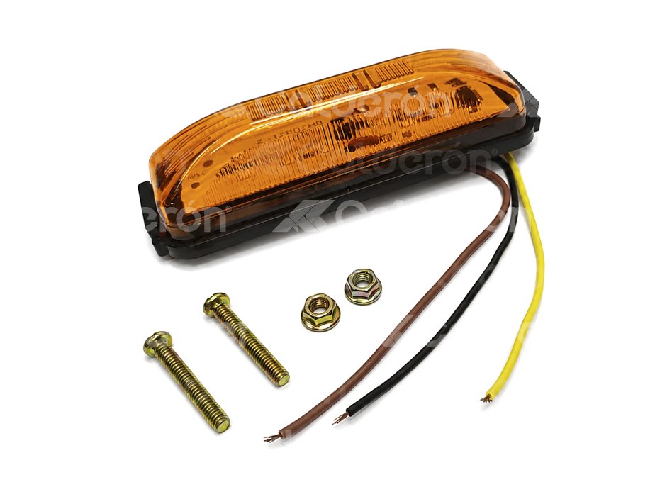 PLAFON AMBAR 12 LEDS CAJITA 3 CABLES, FIJA/ESTROBO, 12/24V 1.97W (PIEZA) EN-PL0012A IMPORTACION