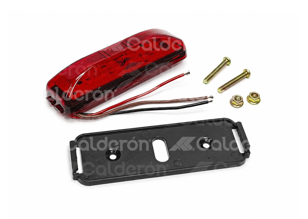 PLAFON ROJO 12 LEDS CAJITA 3 CABLES, FIJA/ESTROBO, 12/24V 1.99W (PIEZA) EN-PL0012R IMPORTACION
