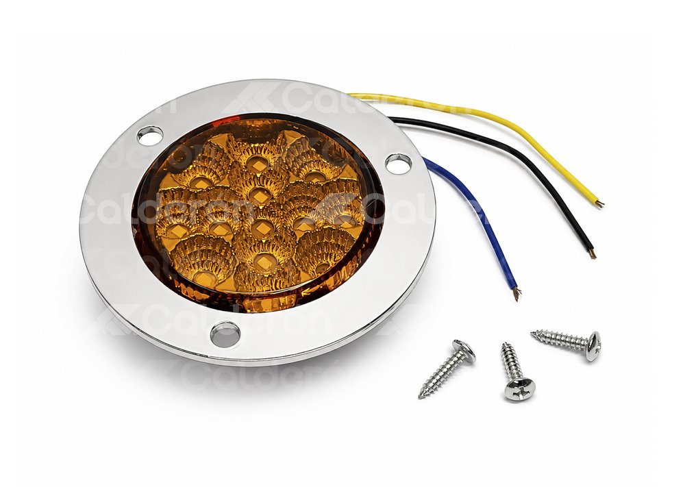 PLAFON 2 1/2" AMBAR 13 LEDS LUZ ESTROBO 12V/24V 2.12W (PIEZA) MS-024 IMPORTACION
