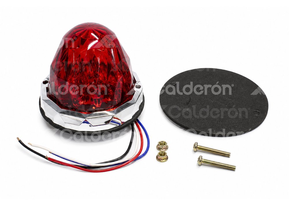PLAFON UNIVERSAL ROJA 19 LEDS LUZ FIJA/ESTROBO 12V/24V 2.23W (PIEZA) DC142R IMPORTACION